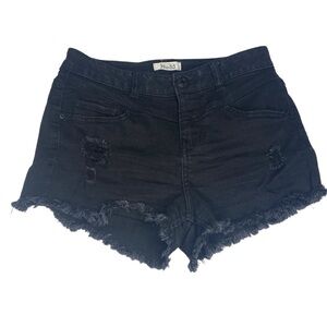 MUDD DISTRESSED BLACK JEAN SHORTS SIZE 7